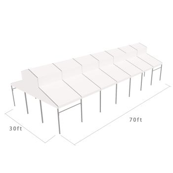 Cathedral Structure 30'x70' Silver Frame White Top - Garden Tent