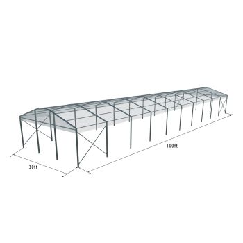 Curve Structure 30'X100' Black Frame Clear Top