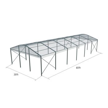 Curve Structure 30'X60' Black Frame Clear Top
