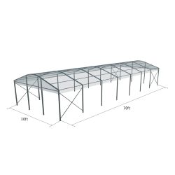 Curve Structure 30'X70' Black Frame Clear Top