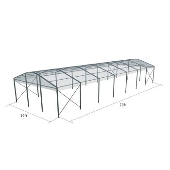 Curve Structure 30'X70' Black Frame Clear Top