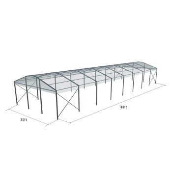 Curve Structure 30'X80' Black Frame Clear Top