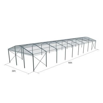Curve Structure 30'X90' Black Frame Clear Top