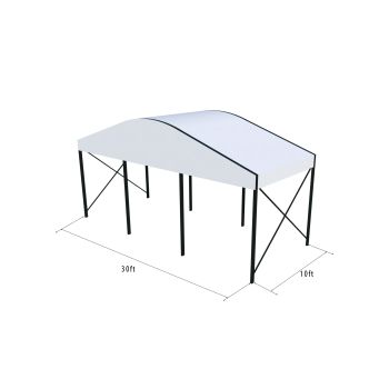 Curve Structure 30'X10' Black Frame White Top