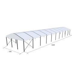Curve Structure 30'X100' Black Frame White Top