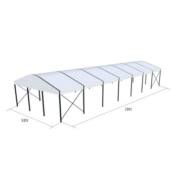 Curve Structure 30'X70' Black Frame White Top