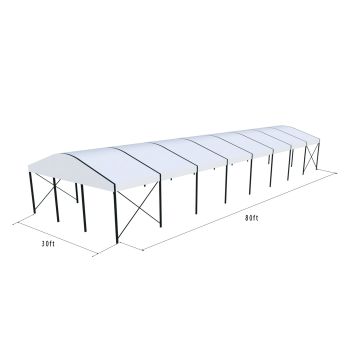 Curve Structure 30'X80' Black Frame White Top