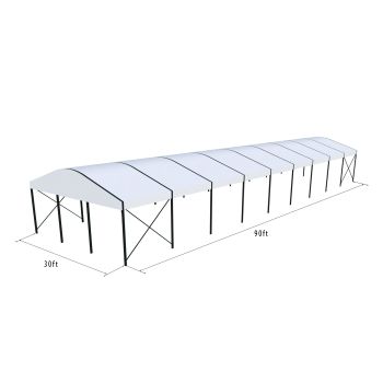 Curve Structure 30'X90' Black Frame White Top