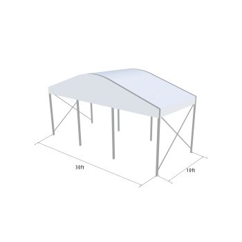 Curve Structure 30'X10' Silver Frame White Top