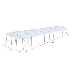 Curve Structure 30'X100' Silver Frame White Top