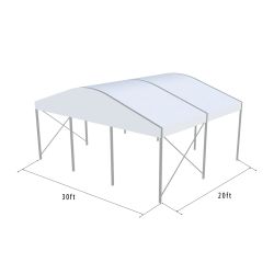 Curve Structure 30'X20' Silver Frame White Top