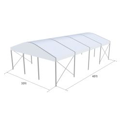Curve Structure 30'X40' Silver Frame White Top