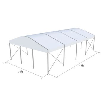 Curve Structure 30'X40' Silver Frame White Top