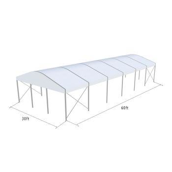 Curve Structure 30'X60' Silver Frame White Top