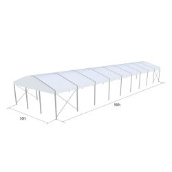 Curve Structure 30'X90' Silver Frame White Top