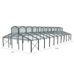 40′x100′ cathedral tent with black frame and clear top canopy for outdoor weddings and upscale event rentals