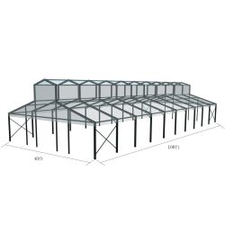 Cathedral Structure 40'x100' Black Frame Clear Top - Garden Tent