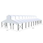 40′x100′ cathedral tent with black frame and clear top canopy for outdoor weddings and upscale event rentals
