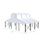 40′x30′ cathedral tent with black frame and clear top canopy for outdoor weddings and upscale event rentals