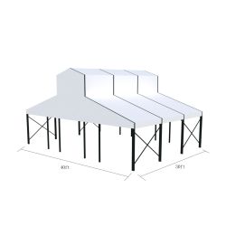 Cathedral Structure 40'x30' Black Frame White Top - Garden Tent