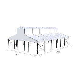 Cathedral Structure 40'x60' Black Frame White Top - Garden Tent