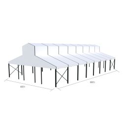 Cathedral Structure 40'x80' Black Frame White Top - Garden Tent