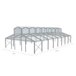 40′x80′ cathedral tent with black frame and clear top canopy for outdoor weddings and upscale event rentals