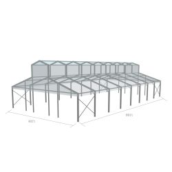 Cathedral Structure 40'x80' Silver Frame Clear Top - Garden Tent