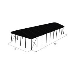 Curve Structure 40'X90' Black Frame Black Top