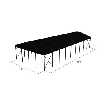 Curve Structure 40'X90' Black Frame Black Top