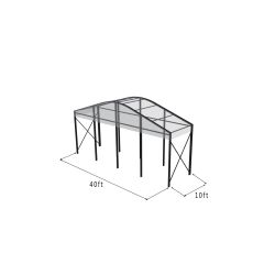Curve Structure 40'X10' Black Frame Clear Top