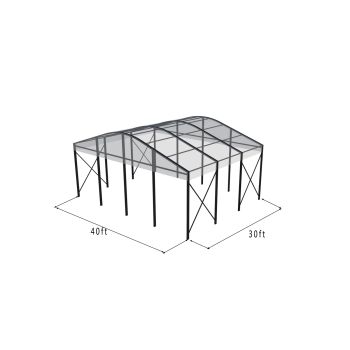 Curve Structure 40'X30' Black Frame Clear Top