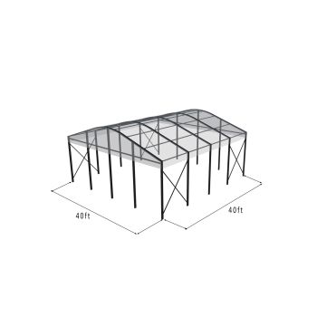 Curve Structure 40'X40' Black Frame Clear Top