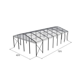 Curve Structure 40'X70' Black Frame Clear Top