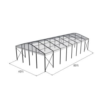 Curve Structure 40'X80' Black Frame Clear Top