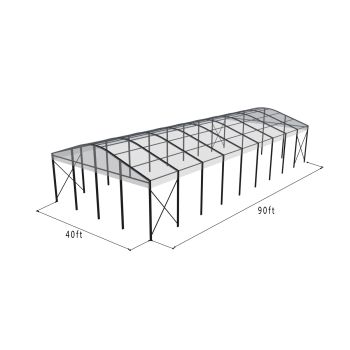 Curve Structure 40'X90' Black Frame Clear Top