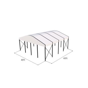 Curve Structure 40'X40' Black Frame White Top