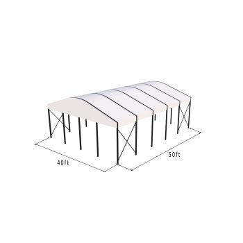 Curve Structure 40'X50' Black Frame White Top