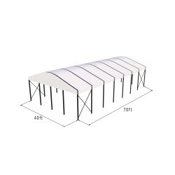 Curve Structure 40'X70' Black Frame White Top