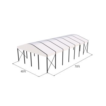 Curve Structure 40'X70' Black Frame White Top