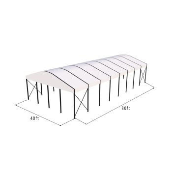 Curve Structure 40'X80' Black Frame White Top