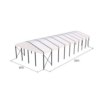 Curve Structure 40'X90' Black Frame White Top