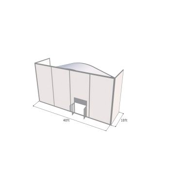 Square Structure 40'X10' Silver Frame White Top
