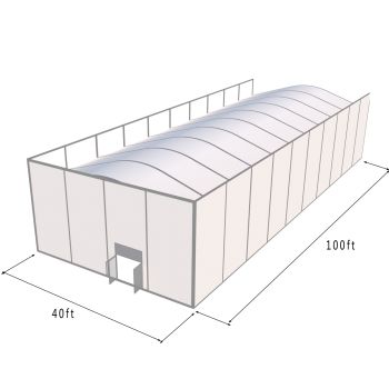 Square Structure 40'X100' Silver Frame White Top