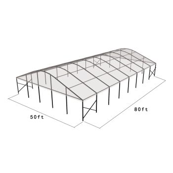 Curve Structure 50'X80' Black Frame Clear top