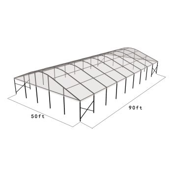 Curve Structure 50'X90' Black Frame Clear top