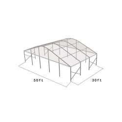 Curve Structure 50'X30' Silver Frame Clear top