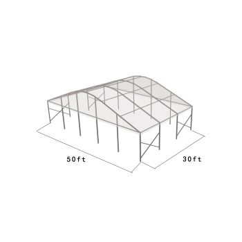 Curve Structure 50'X30' Silver Frame Clear top