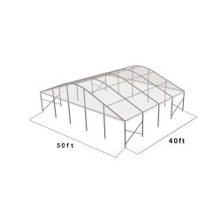 Curve Structure 50'X40' Silver Frame Clear top