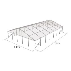 Curve Structure 50'X70' Silver Frame Clear top